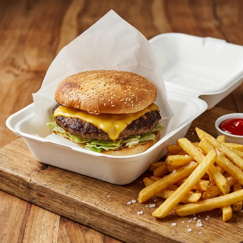 Cheeseburger m/pom. frites